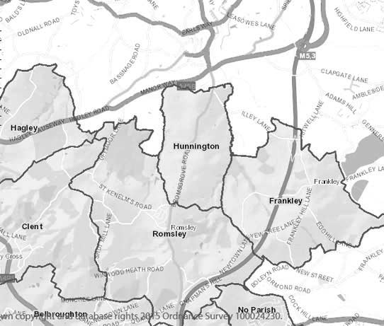 Hunnington Parish Map mono